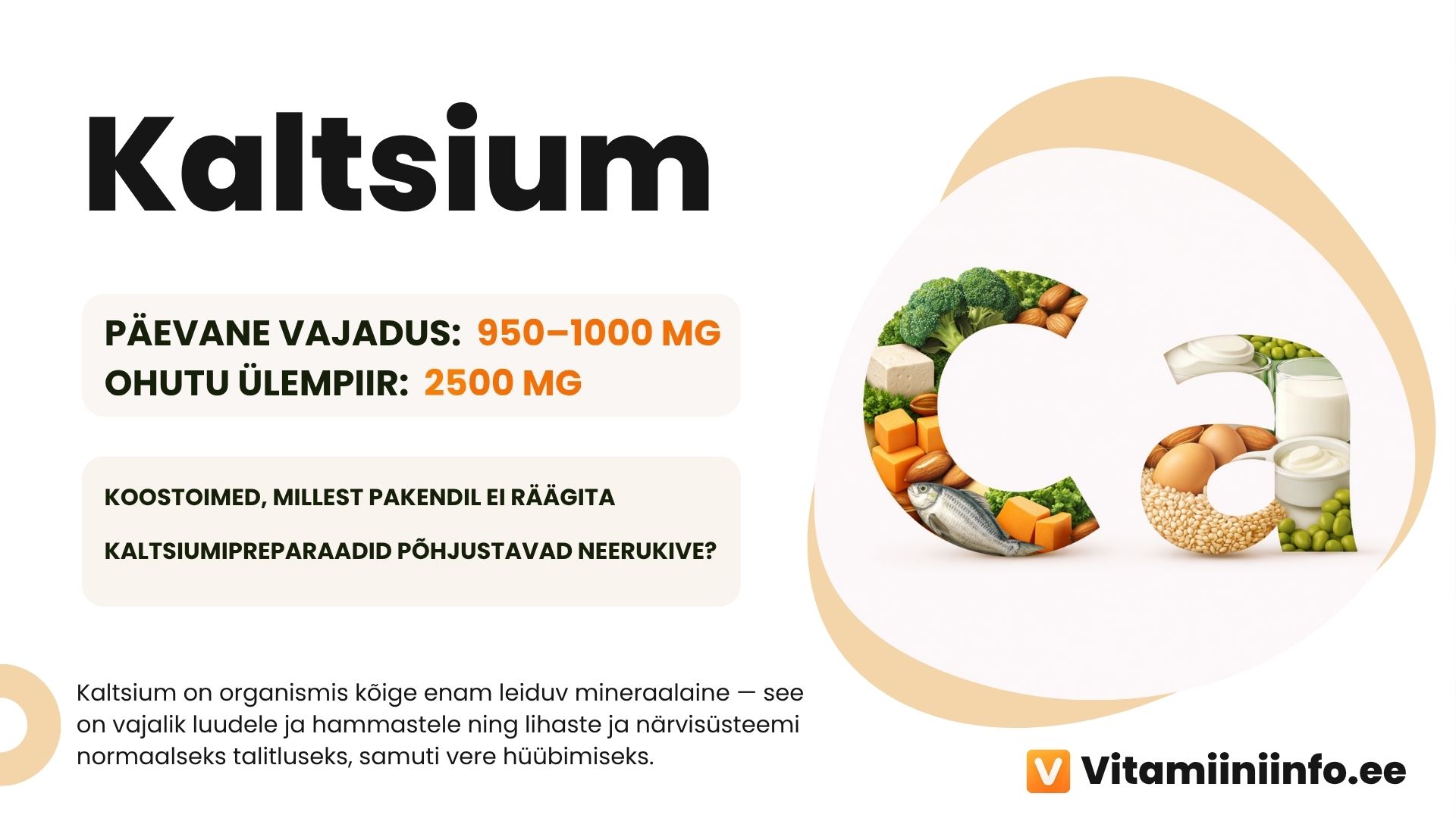 Kaltsium – mineraalaine luudele, lihastele ja närvide tööle