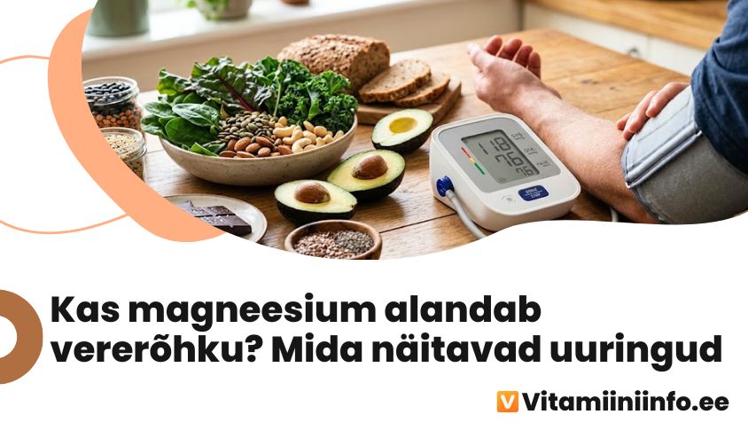 Magneesiumirikkad toidud ja vererõhu mõõtmine, mis illustreerivad magneesiumi mõju vererõhule