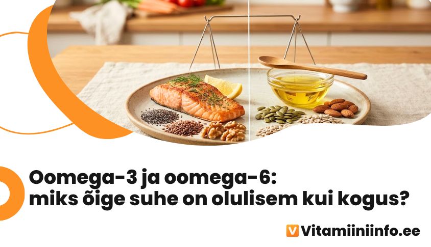 Oomega-3 ja oomega-6 rasvhapete suhe taldrikul — kala, seemned ja taimeõlid