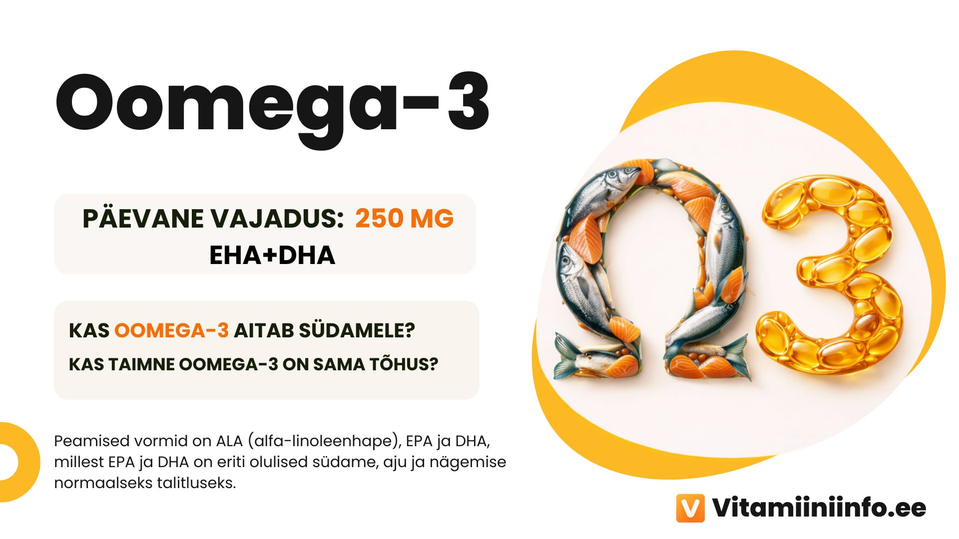Oomega-3 rasvhappeid sisaldavad toidud – lõhe, linaseemned, kreeka pähklid ja kalaõli kapslid